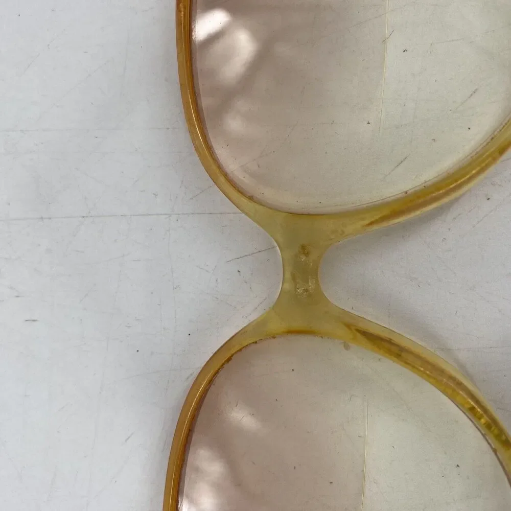 Vintage Metzler Eyeglasses Frames Amber Oversized Square 57/80 482 130 Womens